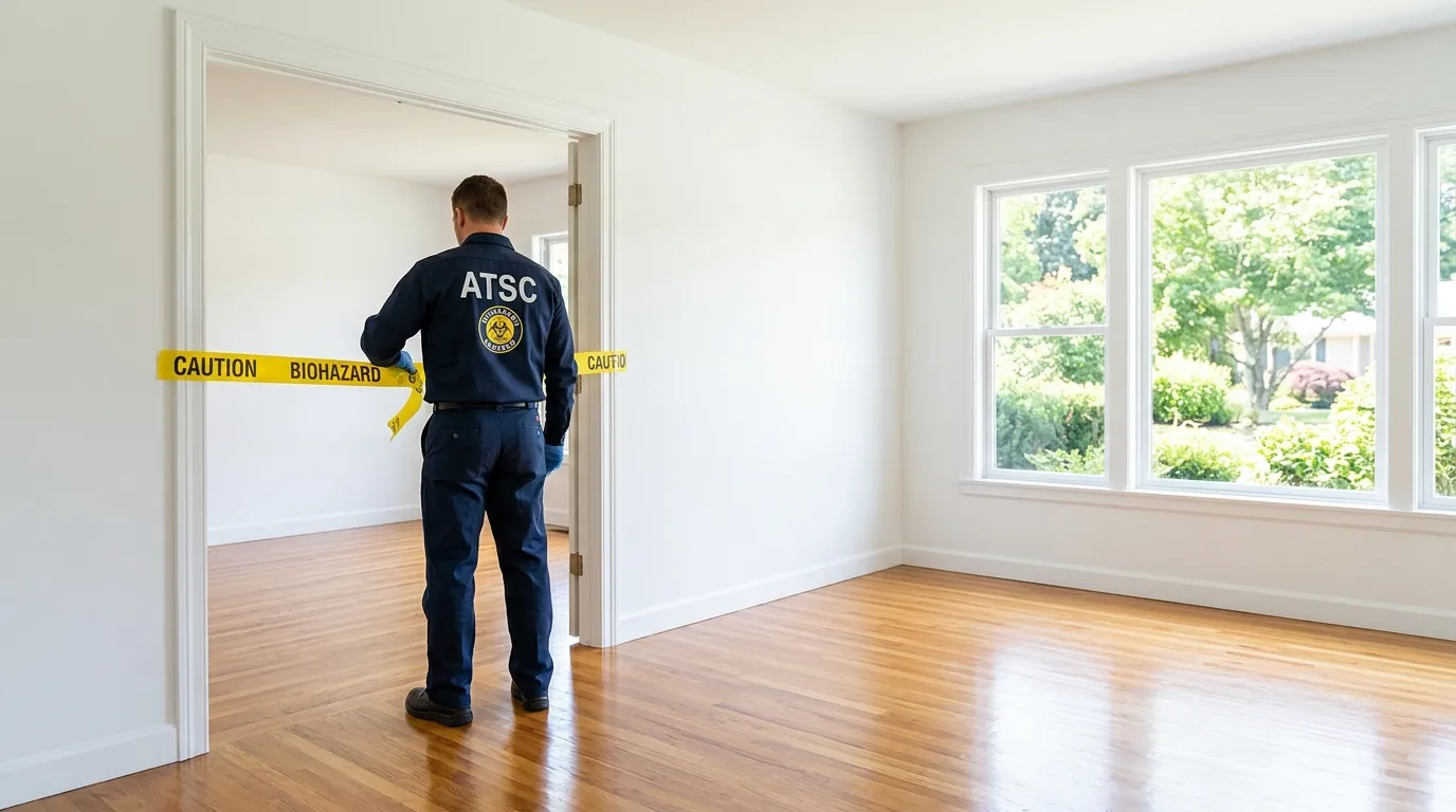 Certified biohazard cleanup crew performing Decomposition Cleanup in Ilchester